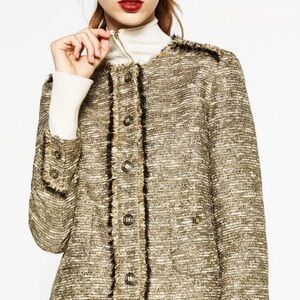 Zara Basics | Gold Tweed Blazer